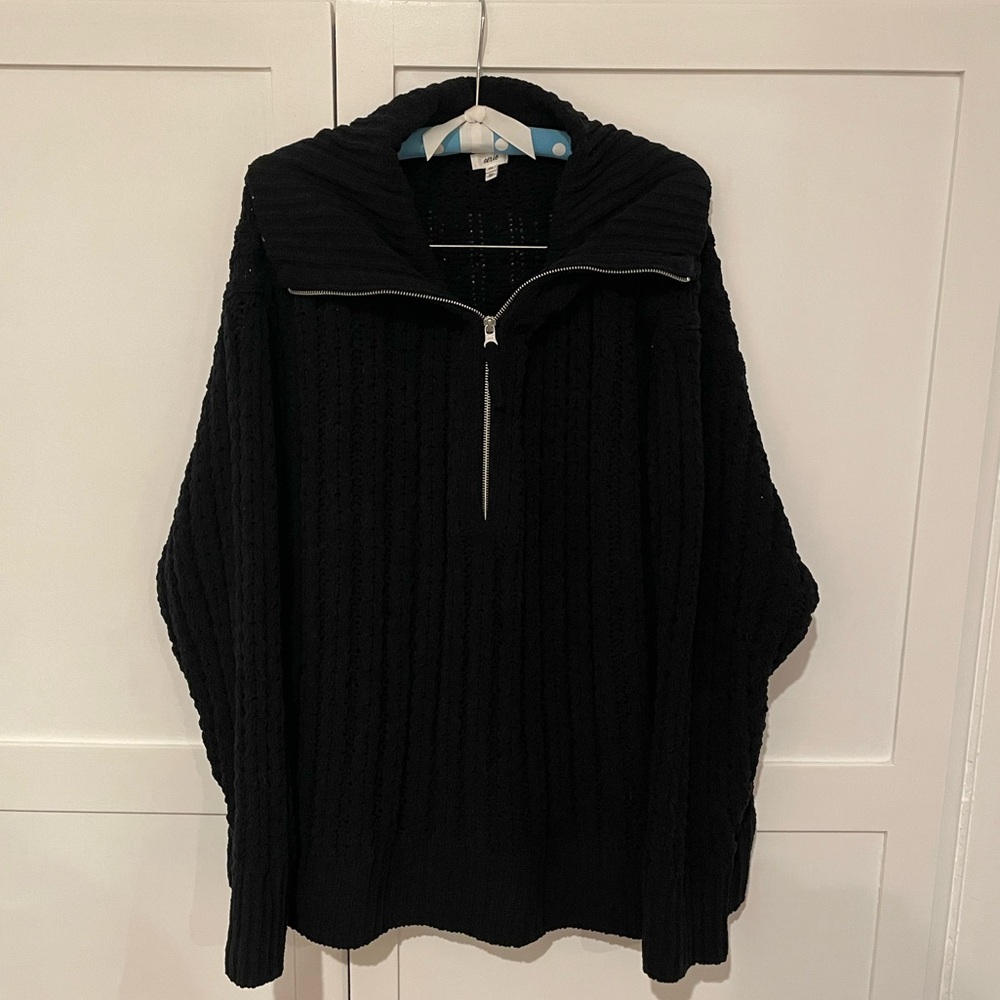 Aerie Cable Knit Half Zip Sweater
